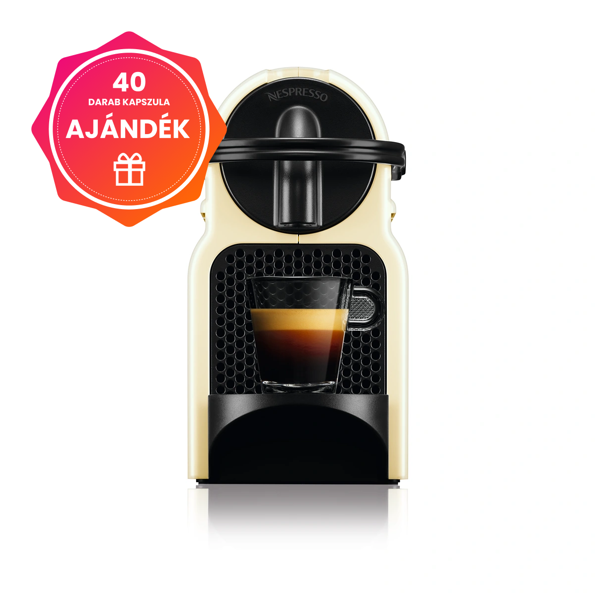 DE-LONGHI Nespresso Inissia EN80.CW kapszulás kávéfőző (vanília)  - 40 kapszula ajándékkal!