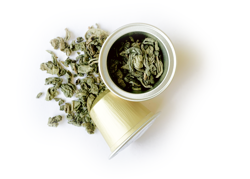China Gunpowder tea kapszulában